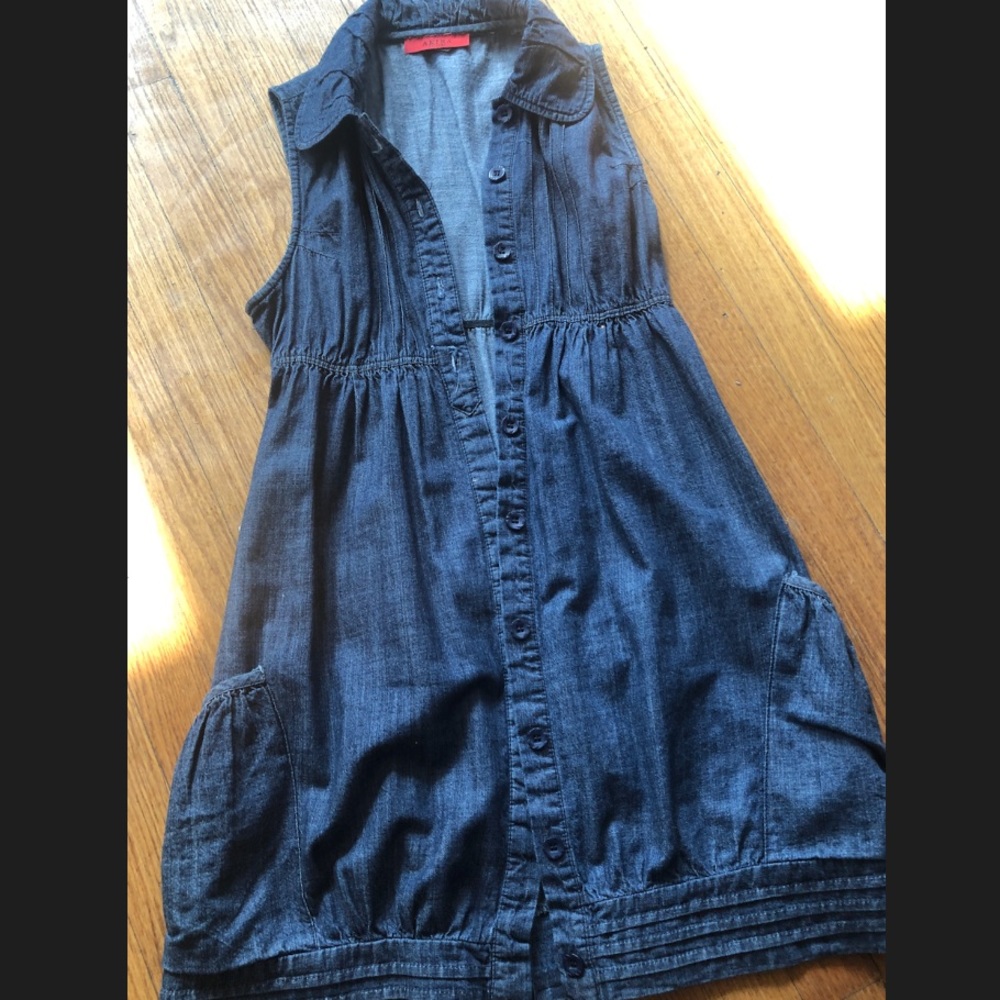 Akira Denim Mini Shirt Dress